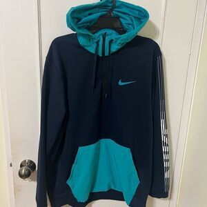 Nike Dri-Fit Teal & Black Hoodie Mens size Large